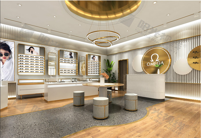 商場眼鏡店OMEGA店裝修設計案例